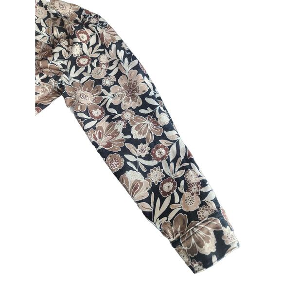 Haymaker Vintage Beige Floral 100% Cotton Button Jacket Long Sleeve Womens Large - Picture 4 of 15